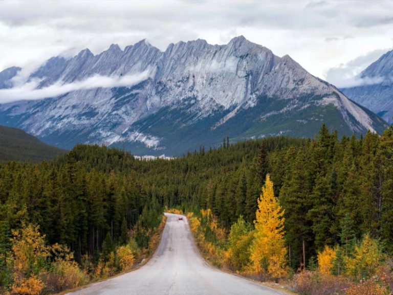 Scenic mountain drive near Rocky Mountain View BnB, Entrance Alberta